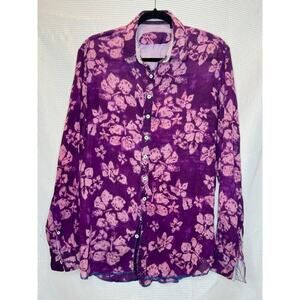 Arnold‎ Zimberg Mens Purple Lightweight Button Down Shirt Bold Colorful SIZE S/M